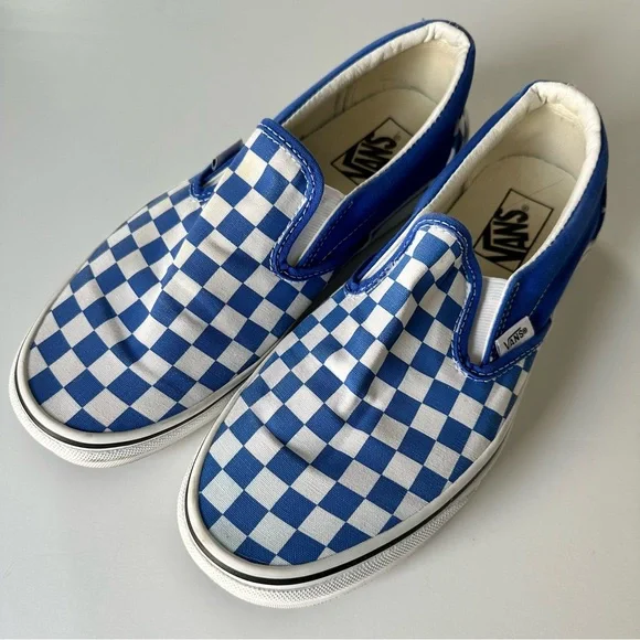 Vans Blue and White Checkered Slip-On - Picture 1 of 9